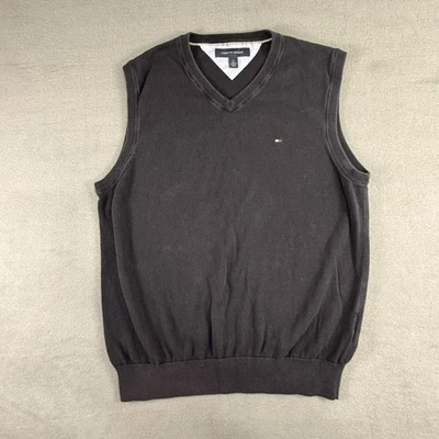 Tommy Hilfiger Hombre M Cuello en V Negro Suéter Chaleco Foto 1 de 4