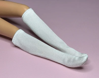 Calcetines tricot vintage *Barbie* blancos hasta la rodilla, años 90 Foto 1 de 4