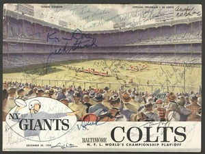 1958 Baltimore Colts & Giants Team Signed Program Greatest Game Ever Played JSA - Picture 1 of 4