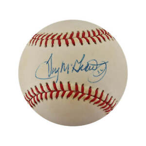 Tug McGraw Mets Phillies Autographed Signed Bill White ONL Baseball (JSA COA)