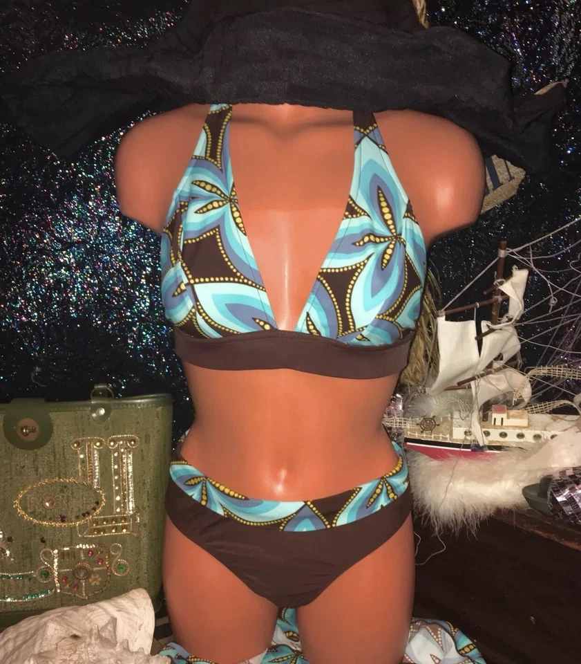 Venus Sexy Turquesa Aqua Estrella de Mar Halter A B Traje de Baño Conjunto M Ruche Bikini 4 S Foto 1 de 4