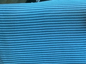 Bündchen Ringel jeansblau-hellblau  ökotex Reststück 81 cm - Bild 1 von 1