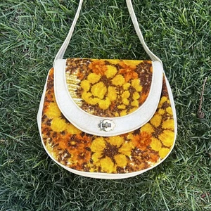 FLORAL CARPETBAG Custom made OOAK 70s 70’s Vintage Shoulder Bag Crossbody Purse - Picture 1 of 9
