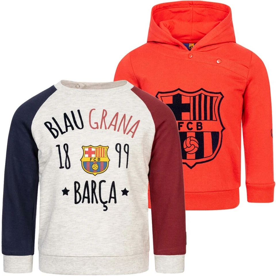 FC Barcelona Hoodie Baby Freizeit Fußball Fan Kapuzen Sweatshirt rot mehrfarbig