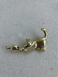 Vintage Rhinestones Dog Mouse Brooch - Picture 1 of 3
