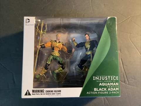 Injustice Gods Among Us Aquaman vs Black Adam Action Figure 2-Pack, 1:18 3.75" Cover