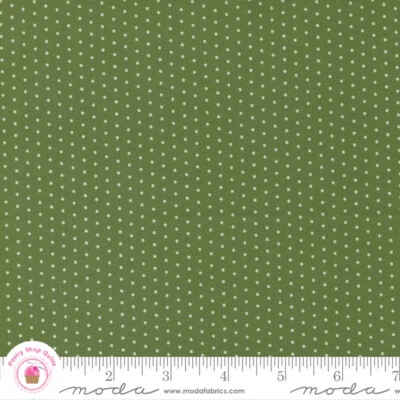 Moda CHRISTMAS FAIRE 7398 13 Evergreen Polka Dot CATHY HOLDEN Quilt Fabric - Image 1 of 4