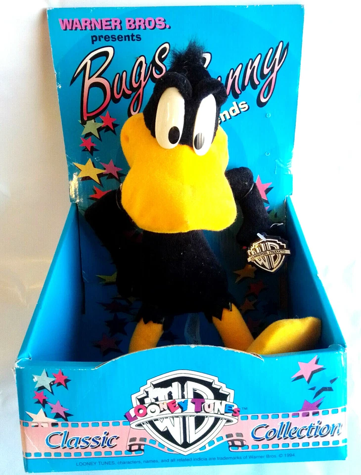 Плюшевая винтажная классическая коллекция Warner Bros. Daffy Duck Looney Tunes 1995 новая из старых запасов - Изображение 1 из 4