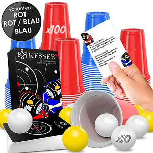 KESSER® Beer Pong Set 100 Becher + Kartenset 54 Karten Bierpong Trinkspiele
