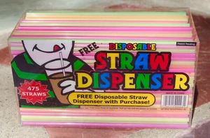 475 Colorful 8" Drinking Straws w/ Built-In Dispenser – Party, Event, Bulk NEW - Picture 1 of 6