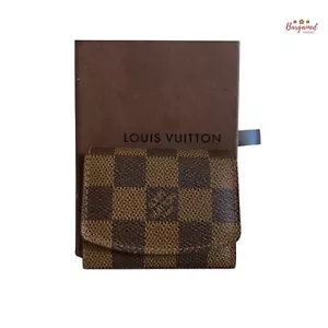 Authentic Louis Vuitton Brown Damier Ebene Coated Canvas Cufflinks Case - Picture 1 of 12