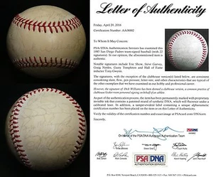 1985 Padres Team Signed Baseball PSA/DNA COA w Tony Gwynn Eric Show Steve Garvey - Picture 1 of 24
