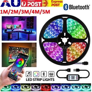 1M 2M 3M 4M 5M 5V USB TV Back LED Strip Light 5050 RGB Deco Lamp Bluetooth Music