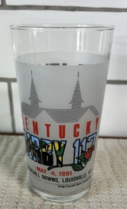 1991- 117th Kentucky Derby 12 Oz Mint Julip Glass 1991 Churchill Downs - Picture 1 of 3