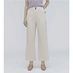 Everlane Jeans Women's White Wide Leg Organic Cotton Pants 12 - Picture 1 of 15