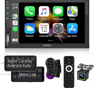 Touch screen stereo auto 7" doppio 2 din Apple/Andriod Carplay BT auto stereo + fotocamera - Foto 1 di 7