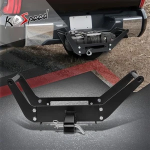 Foldable Steel Winch Mounting Plate Kit 2" Trailer Hitch Receiver Truck SUV ATV - Picture 1 of 7