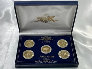 1999 24k Gold Plated Edition, State Quarter Collection, GA NJ CT DE PA A16.22 - Picture 1 of 4
