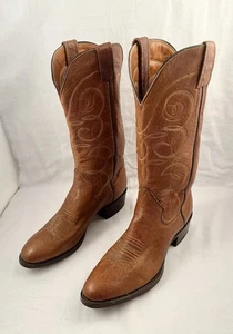 Botas vaqueras occidentales de cuero THE SANDERS talla 10B ~ excelentes - Imagen 1 de 6
