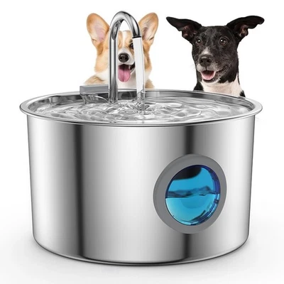Fuente de agua automática para mascotas gatos y perros de acero inoxidable para beber Foto 1 de 4