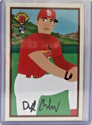 2021 Topps Keith Shore x 1989 Bowman Wave 1 Rookie # 7 Dylan Carlson -Cardinals - Image 1 of 2