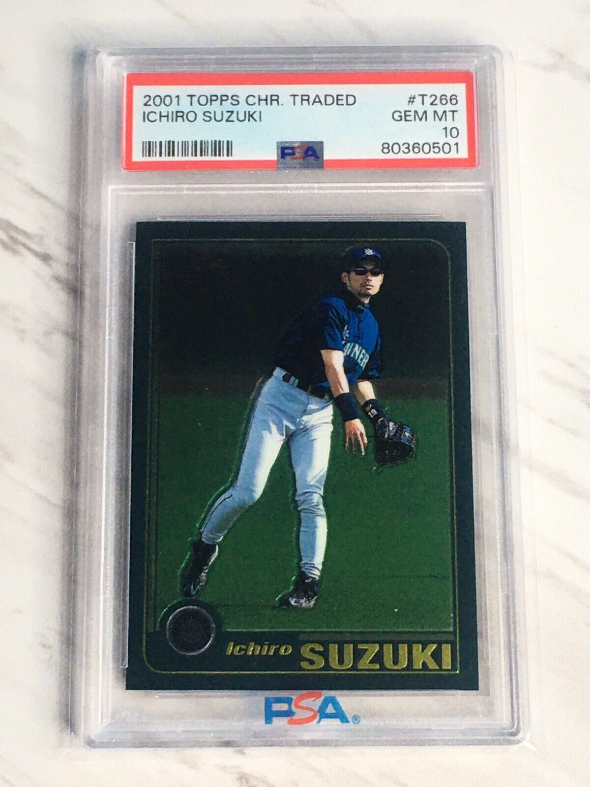 PSA 10 2001 Ichiro Suzuki Topps Chrome T266 Rookie Rc Gem Mint Seattle Mariners