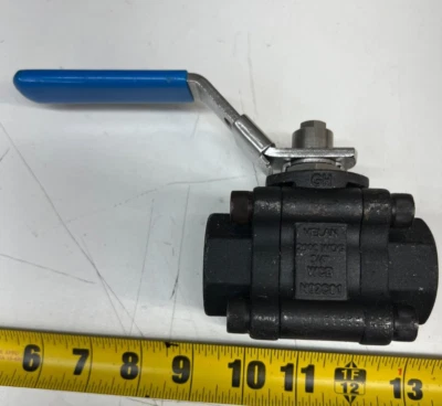 Válvula de bola Velan Memoryseal de 3/4" de acero al carbono puerto completo FNPT S04-T1802-SSEZ 3 piezas Foto 1 de 2