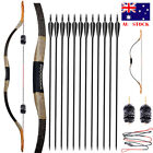 Archery Mongolian Traditional Recurve Bow Horsebow Longbow & 12 Arrows Hunting