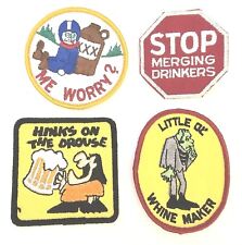 Lot of 4 Drinking Humor Funny Vintage Iron On Patches