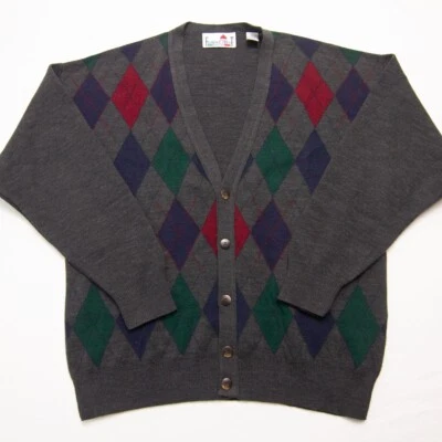 Suéter Florence Tricot Tejido Lana Cárdigan Arygle Para Hombres L Cuello en V Hecho en Italia Foto 1 de 4