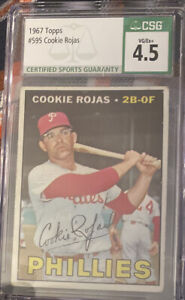 1967 Topps High # Cookie Rojas #595 CSG 4.5 Iconic Rare Card MLB Legend Phillies