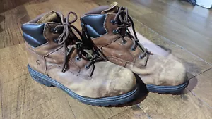 Wolverine Boots Mens Size 13EW Wide Steel Toe Work Leather Brown - Picture 1 of 10