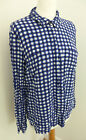 Splendid blue Checkered long sleeve shirt blue white L 12 14 VGC blouse top
