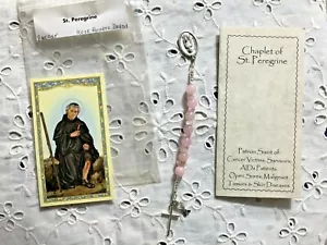 Libretto "ST.PEREGRINE CANCRO AL SENO CORONCINA" QUARZO ROSA, H.C. disegnato a mano NUOVO - Foto 1 di 4