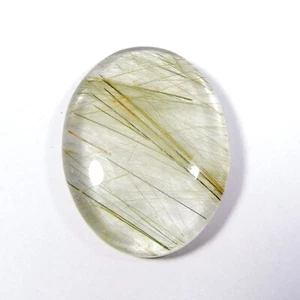 Natural Multi Golden Rutile Quartz Cabochon Oval Shape Gemstone 52 Cts #9962 - Picture 1 of 6