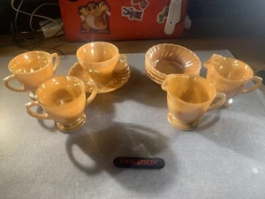 (10) Vintage Anchor Hocking Fire King Peach Luster Ware Mid Century Modern Lot - Photo 1/9