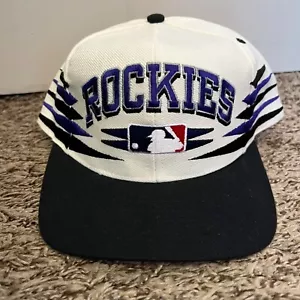 VINTAGE Colorado Rockies Diamond Cut Snapback Hat Logo Athletic MLB 90s Y2K - Picture 1 of 9