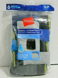 Hanes Cool Comfort Lightweight Tagless Breathable Boys Boxer Briefs 6 Pk Sm 6-8 - Picture 1 of 4