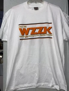 Vintage Mens XL Tshirt WZZK 104.7 FM Single Stitch Double Sided Country Station - Picture 1 of 11