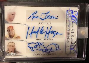 WWE 1/4 Leaf Pearl Hulk Hogan Flair Austin Hart Michaels Foley￼ 6 Autograph Auto