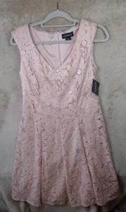 Liz Claiborne Dress Size 10 Blush Pink Formal w/Lace Flowers NEW MSRP $74 #4-i - Picture 1 of 9
