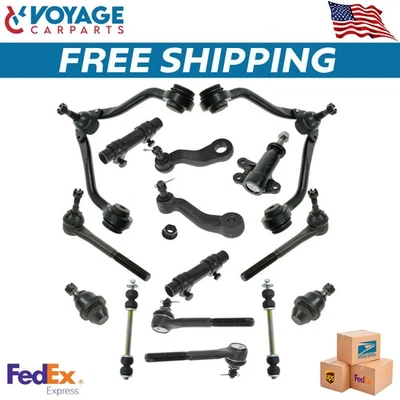 New Control Arm Ball Joint Tie Rod Idler Pitman Steering Suspension Kit Set 15pc - Image 1 of 4
