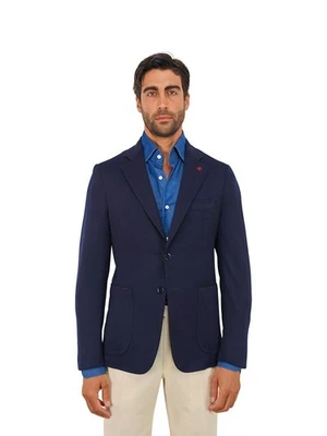 $5500 ISAIA NAPOLI "Comfort Project " Blue Navy Hand Sewn Jacket Sport Coat Wool - Image 1 of 4