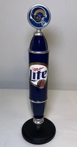 Miller Lite Beer NFL Rams Tap Handle Knob Keg Bar Brewing Top Draft Metal Blue - Picture 1 of 9