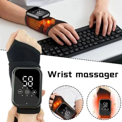 HAILICARE Electric Hand Wrist Massager Brace Pain Relief Vibration Hot Compress Therapy UK