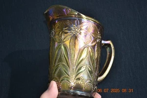 Imperial carnival glass small milk pitcher-----smoke - Picture 1 of 9