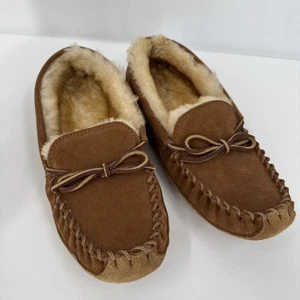LL Bean Kinder Hausschuhe Jugend braun Wildleder Lammfell Slipper Größe 6 - Bild 1 von 9