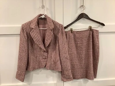 Chaqueta y falda blazer Hillard & Hanson para mujer color pastel multi tweed talla 6P Foto 1 de 4