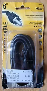 Philips RG59 Coaxial Video Cable 6 Ft Type RCA PH61214 Gold Connectors - Picture 1 of 4
