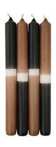 Dip Dye Rod Candles Candlestick Candles 4 Pack Black Caramel Candles Wiedemann New - Picture 1 of 6